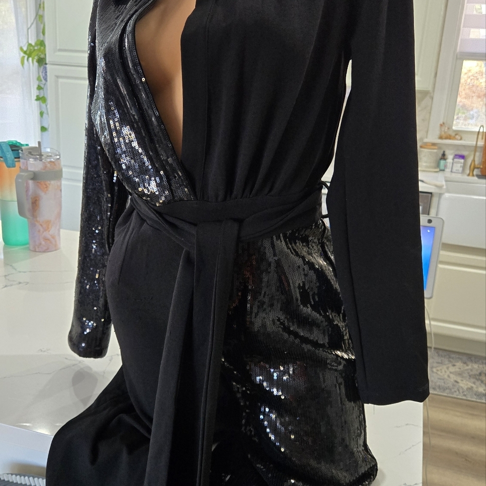 Half Sequin Jumpsuit - image 3
